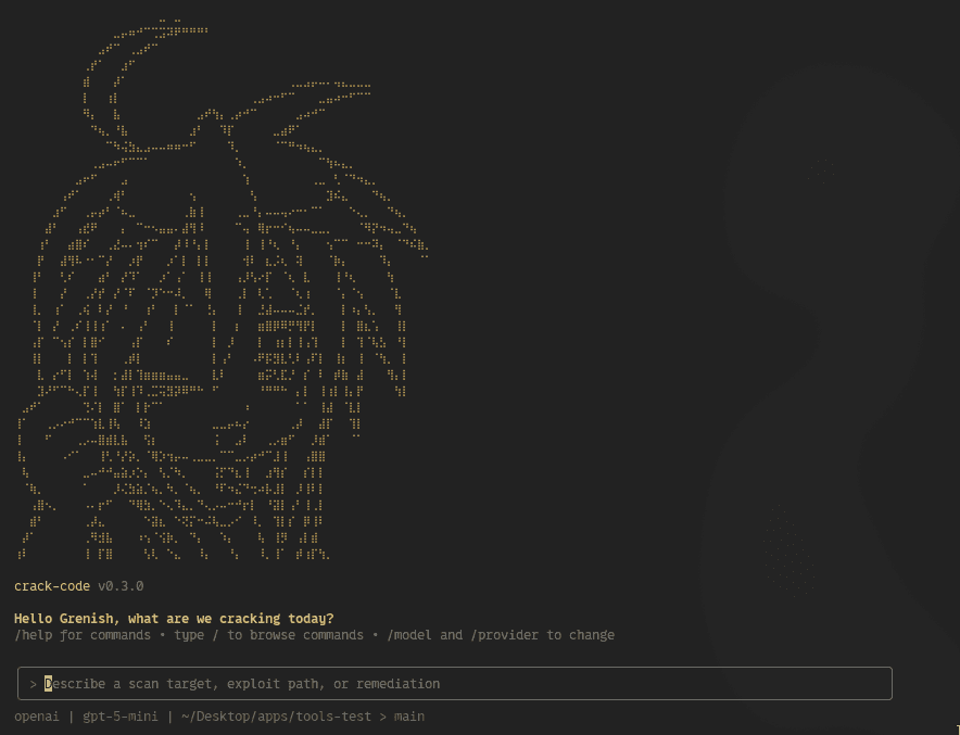 A Crack code is a simple CLI tool that uses AI to find the vulnerabilities in your codebase by scanning it smartly.