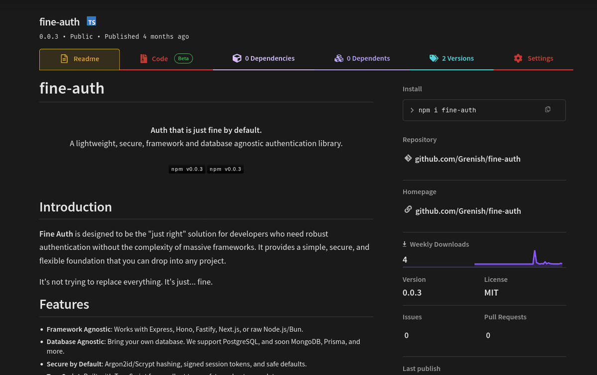 A lightweight, secure, framework and database agnostic authentication library.